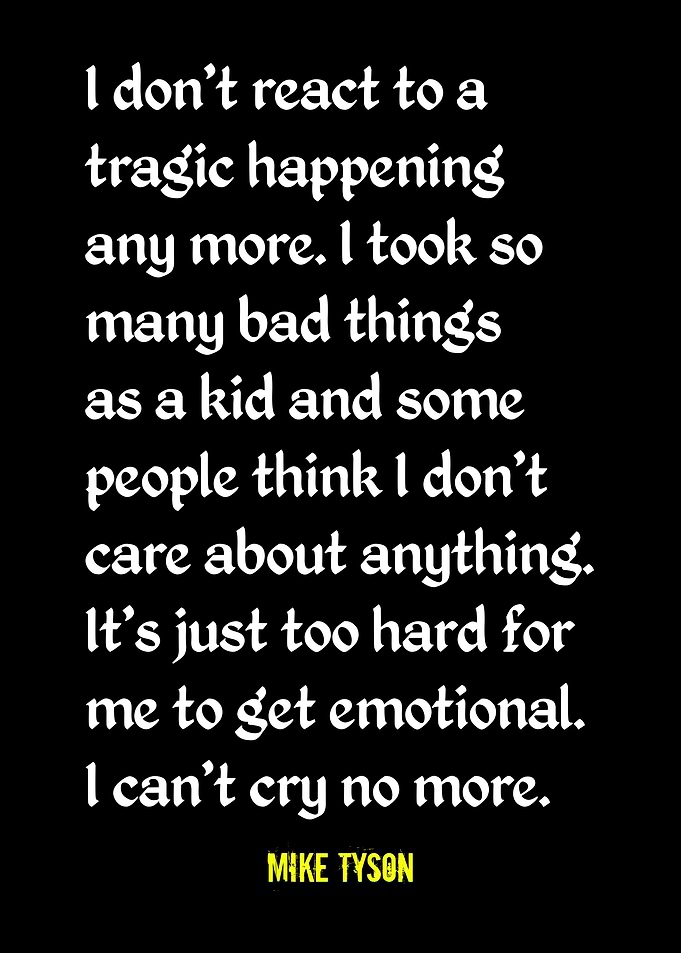 Mike Tyson Quote on Black Background