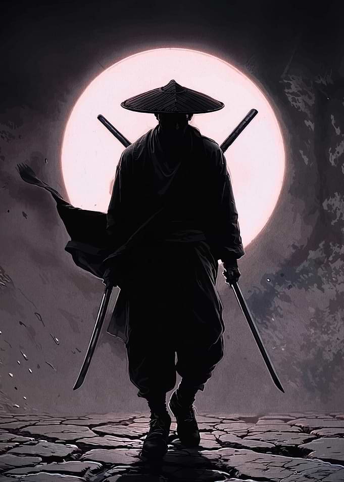 Silhouette of a Samurai Warrior