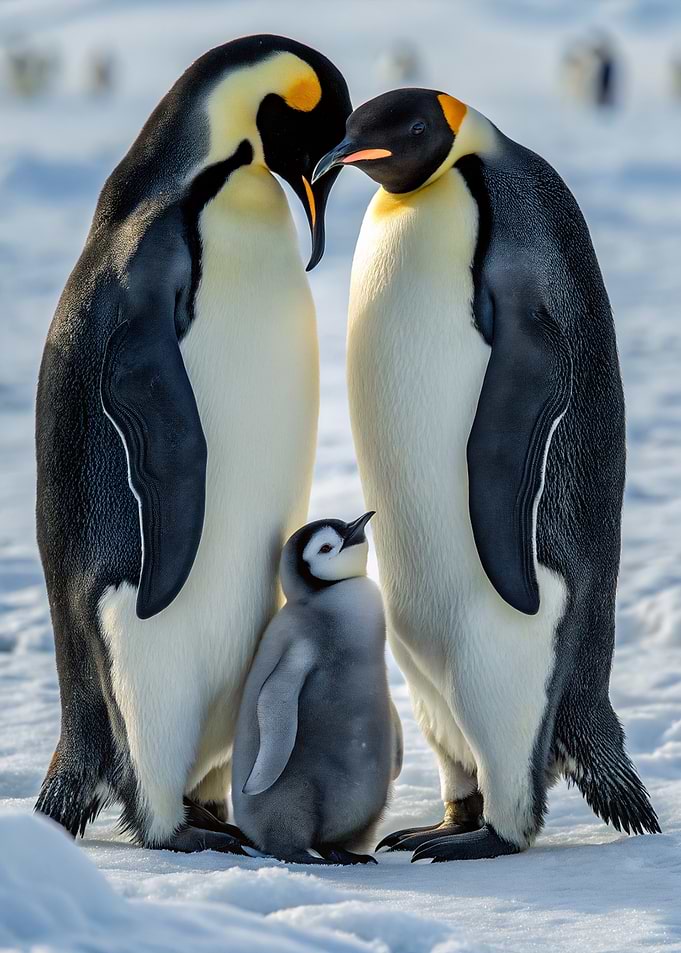 Penguin Family on Ice