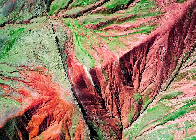Aerial View of Eroded Landscape