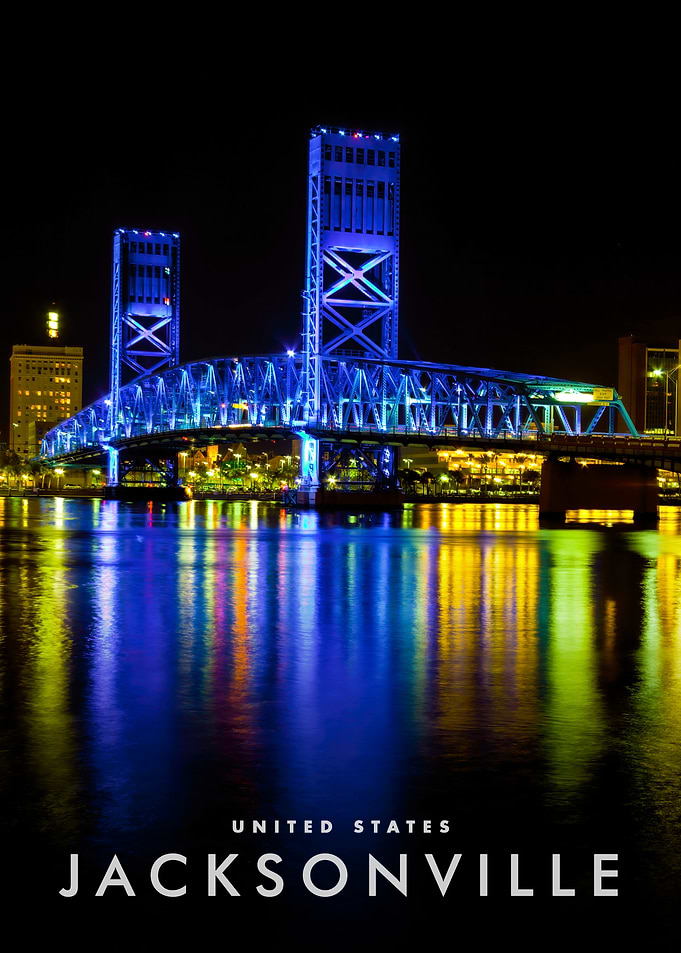 Jacksonville Bridge at Night