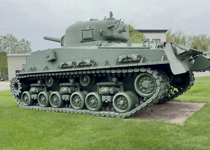 Olive Green Military Tank on Display