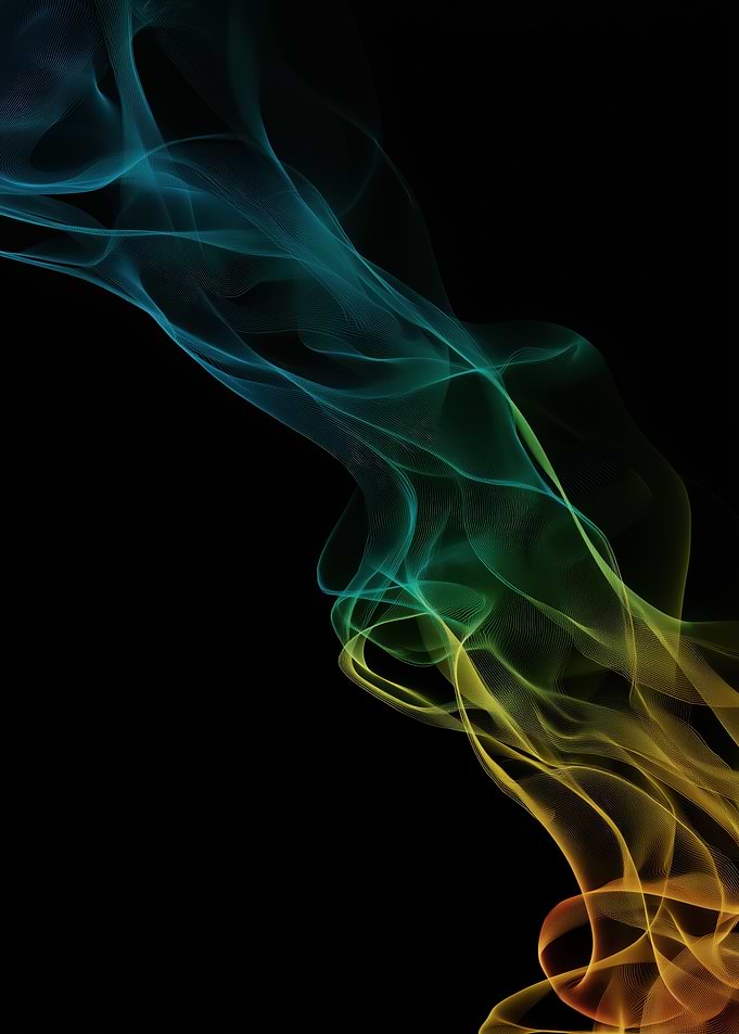 Abstract Colorful Smoke on Black Background