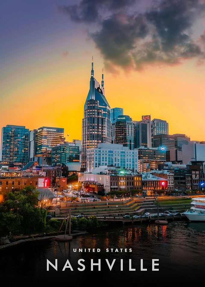 Nashville Skyline at Sunset
