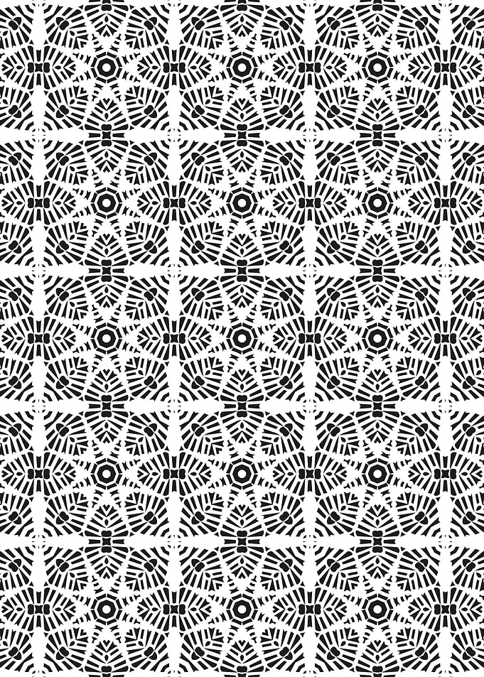 Geometric Mandala And Snowflake Cross Pattern
