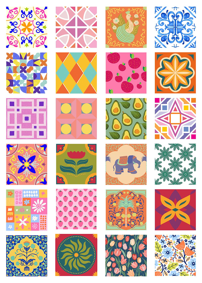 Colorful Pattern Tile Collection