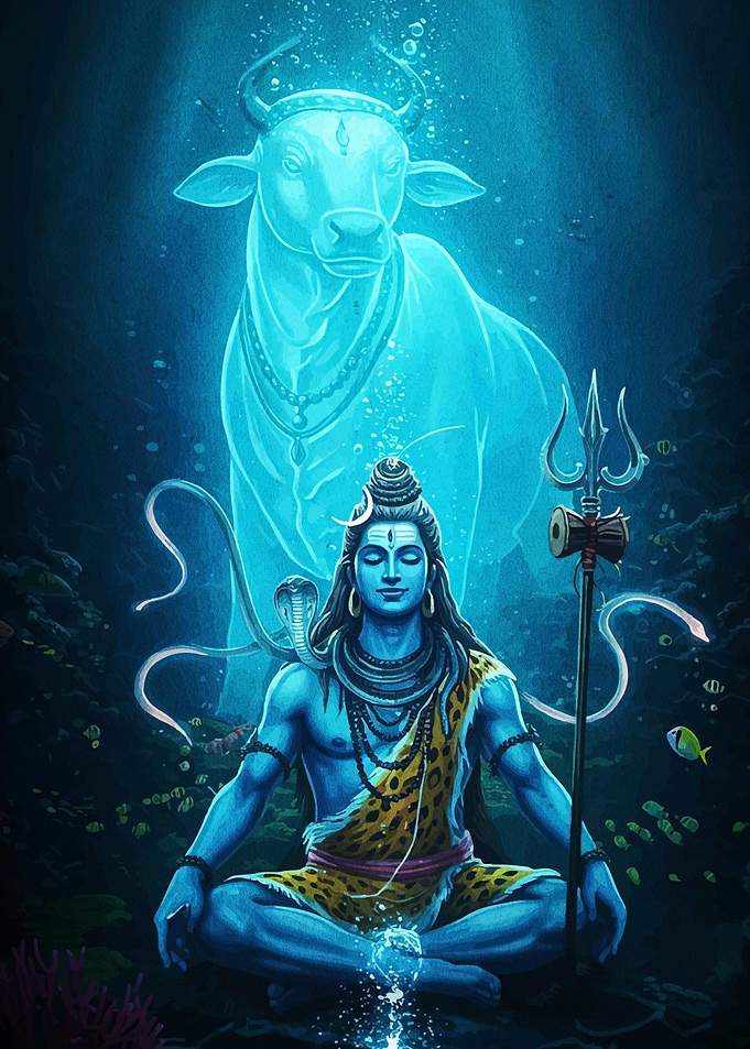 Lord Shiva Underwater Nandi