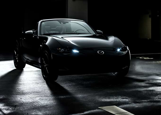 Sleek Black Mazda Miata Roadster