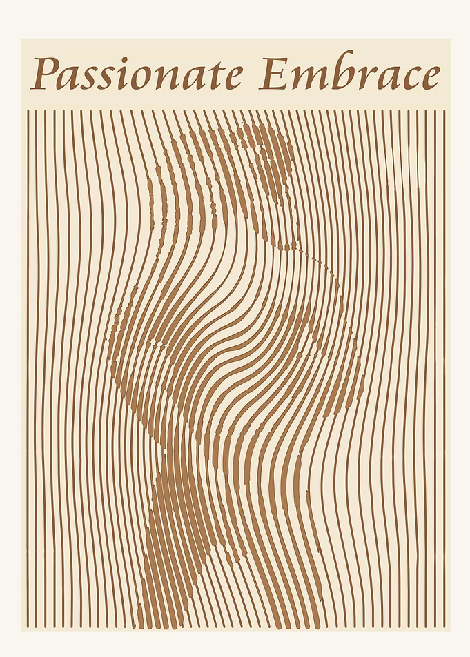 Passionate Embrace Line Art