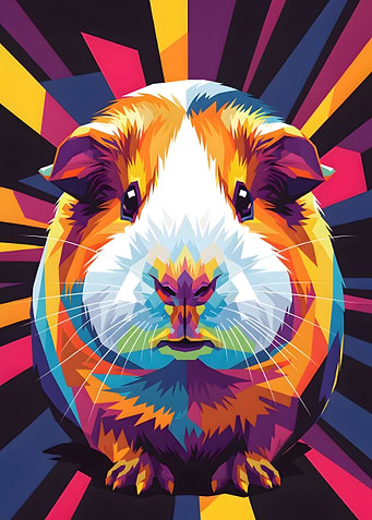 Colorful Guinea Pig Pop Art Portrait