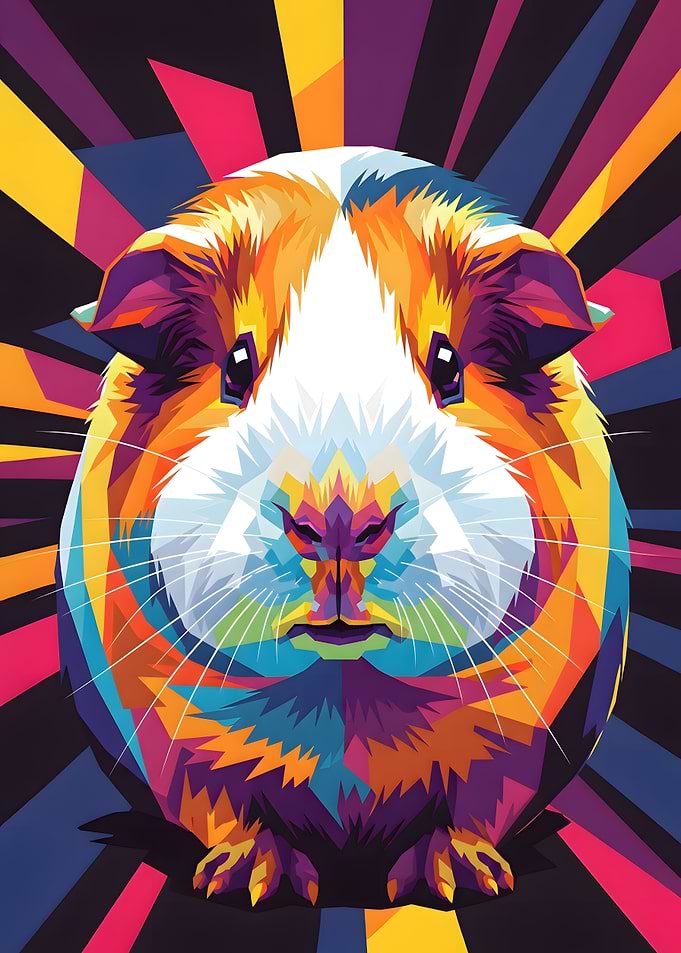 Colorful Guinea Pig Pop Art Portrait