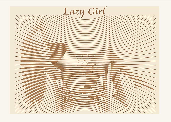 Lazy Girl Abstract Line Art