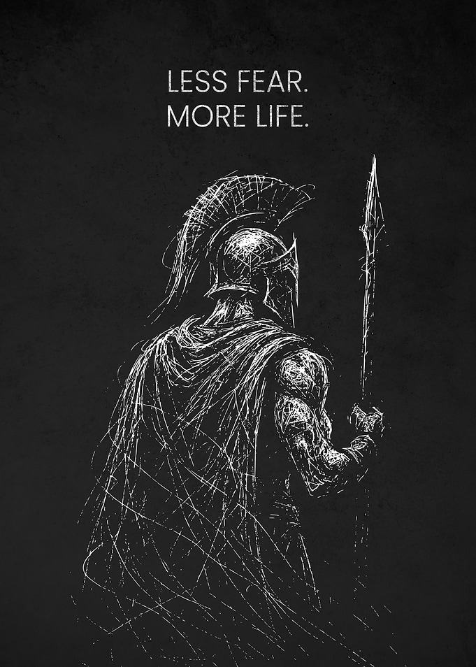 Spartan Warrior: Less Fear, More Life Art