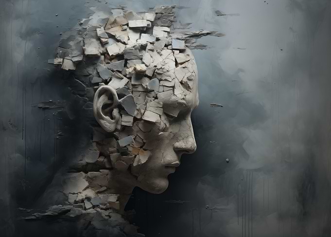Surreal Stone Head Profile