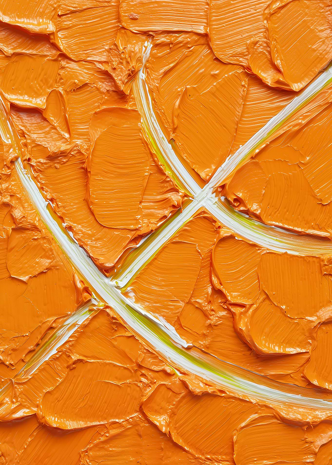 Impasto Basketball Art — Textured Oil Basketball Painting for Sports Wall Art & Game Rooms