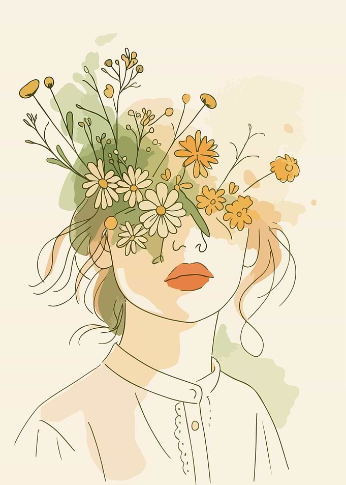Floral Woman Portrait