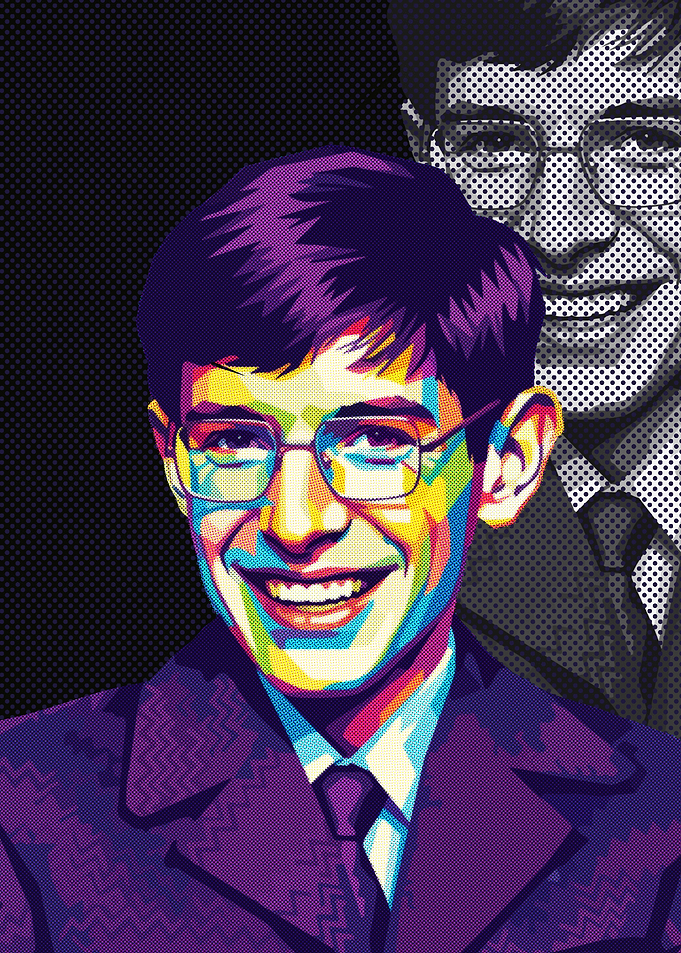 Stephen Hawking Pop Art Portrait