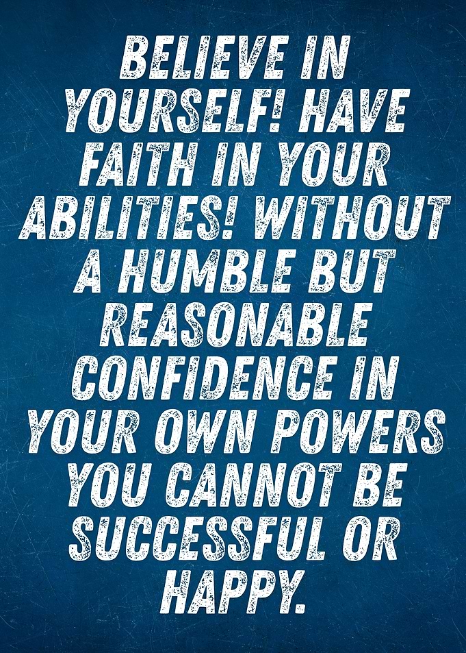 Inspirational Quote on Blue Background