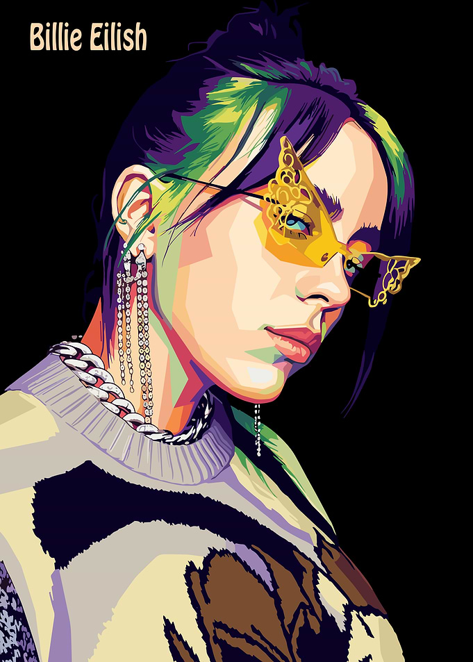 Billie Eilish Pop Art Portrait