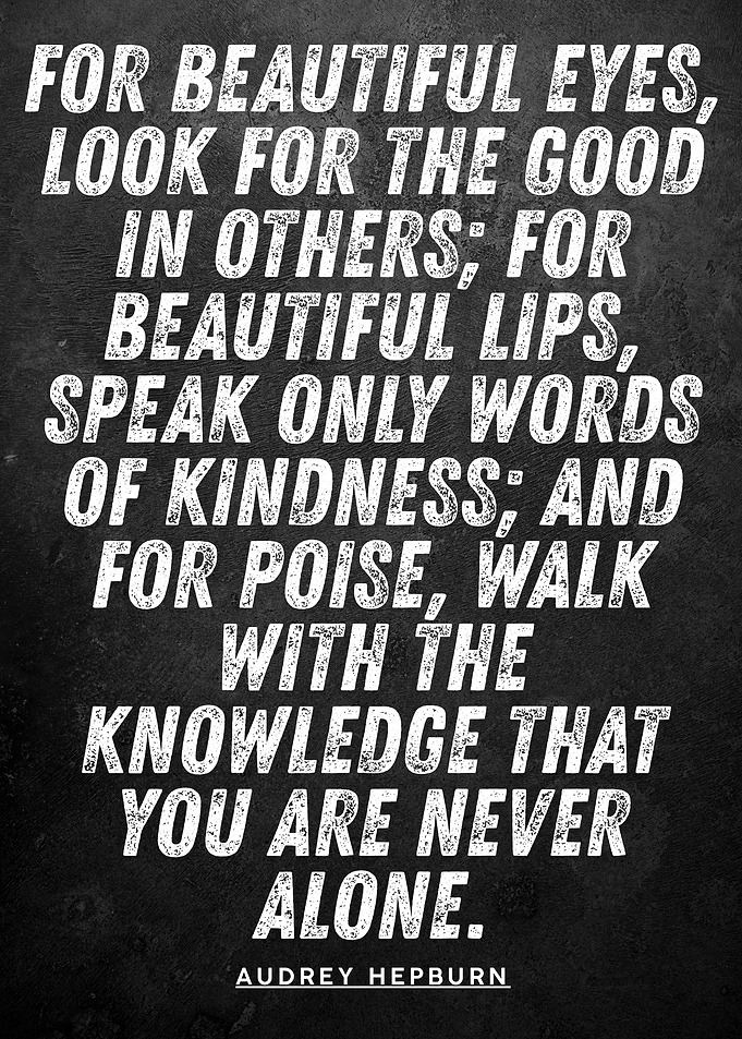 Audrey Hepburn Quote on Black
