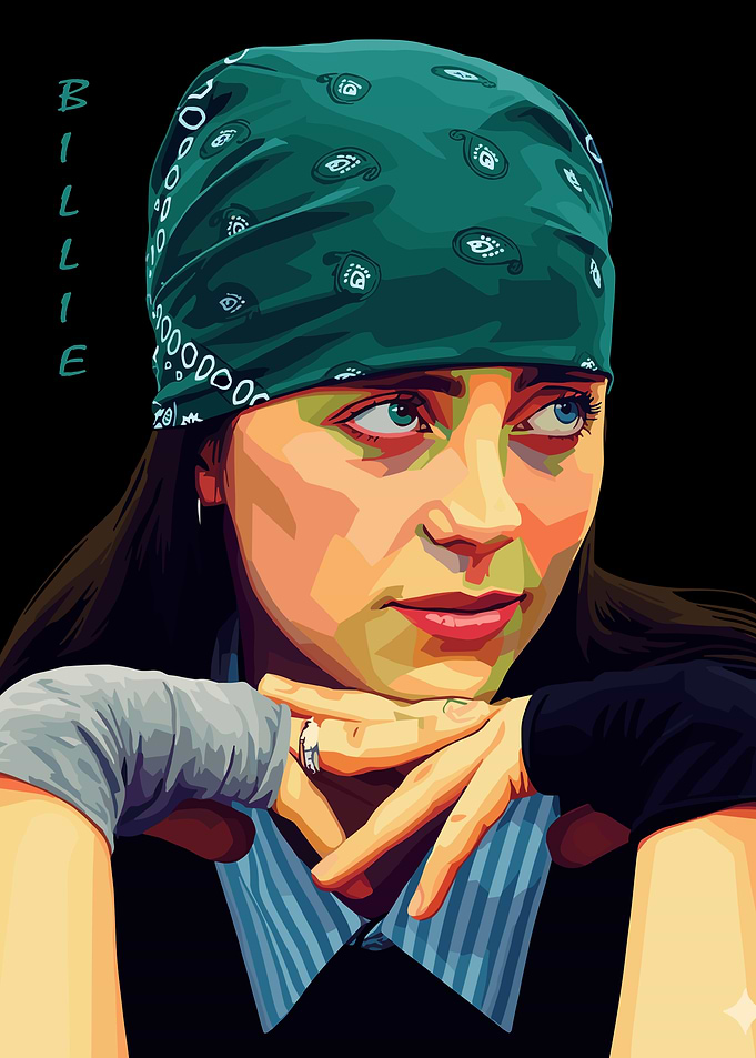 Billie Eilish Portrait with Bandana