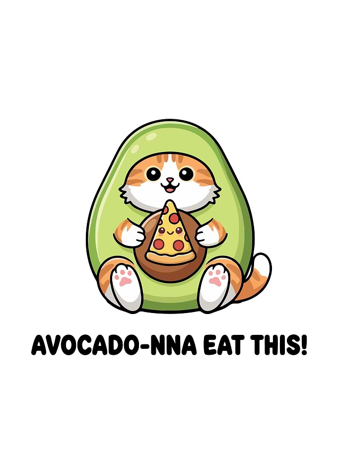 Avocado Cat with Pizza Slice