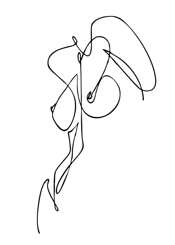Abstract Female Figure Line Art