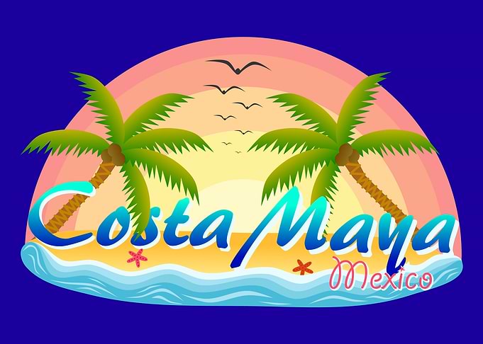 Costa Maya Mexico Beach Illustration
