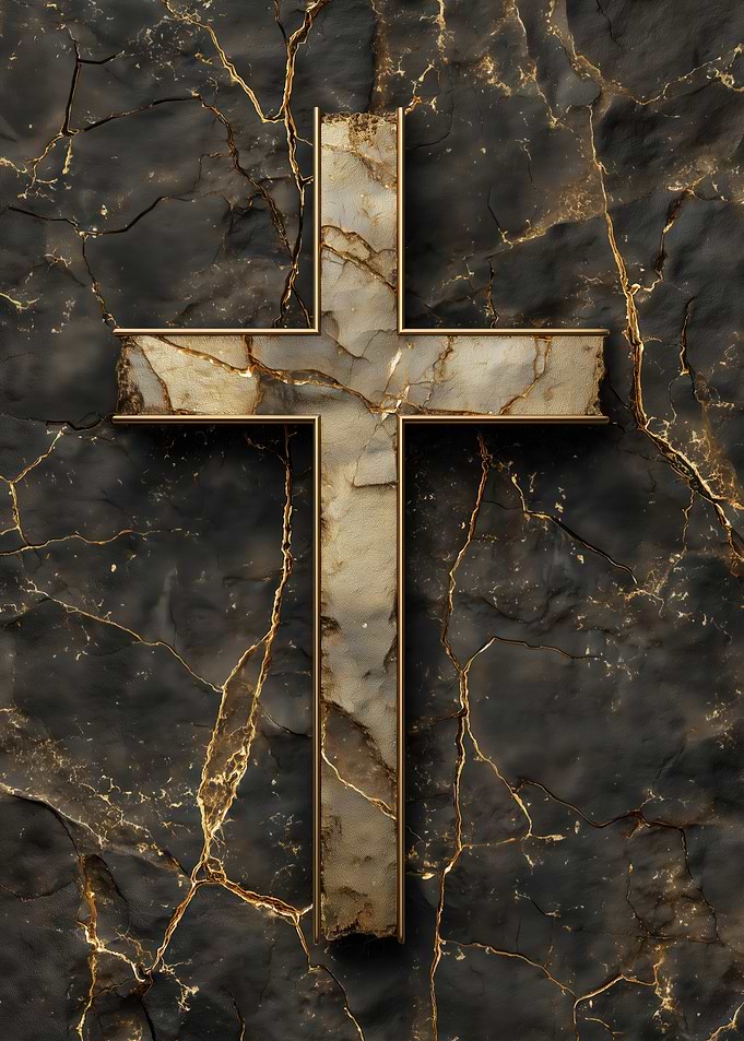 Golden Marble Cross