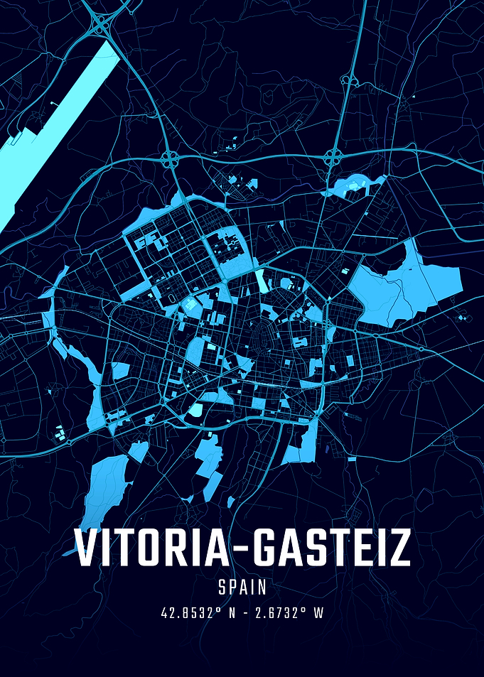 Vitoria-Gasteiz Midnight City Map