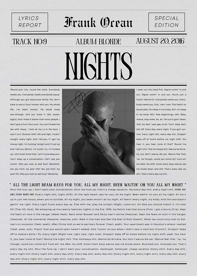 Frank Ocean - Nights Album Art