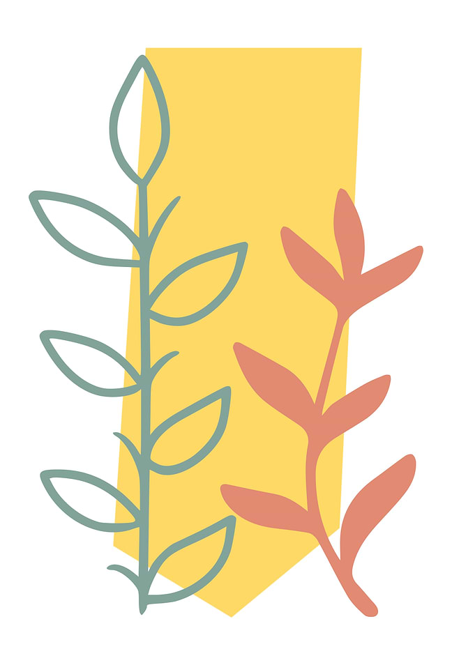 Minimalist Floral Illustration with Yellow Backdrop