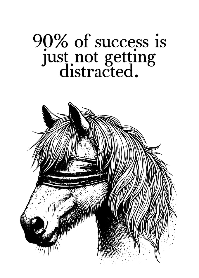 Distraction-Free Success: Horse with Blindfold