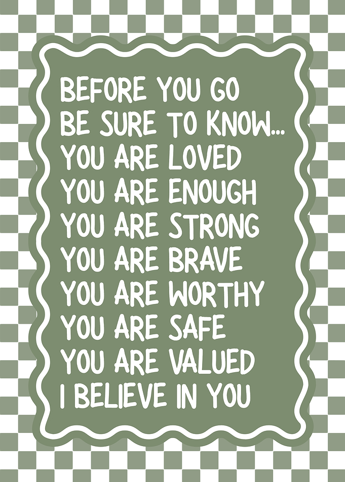 Inspirational Affirmation Art with Checkered Background