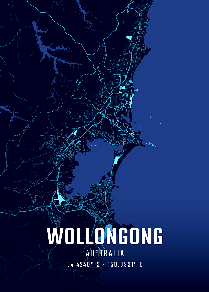 Wollongong Midnight City Map