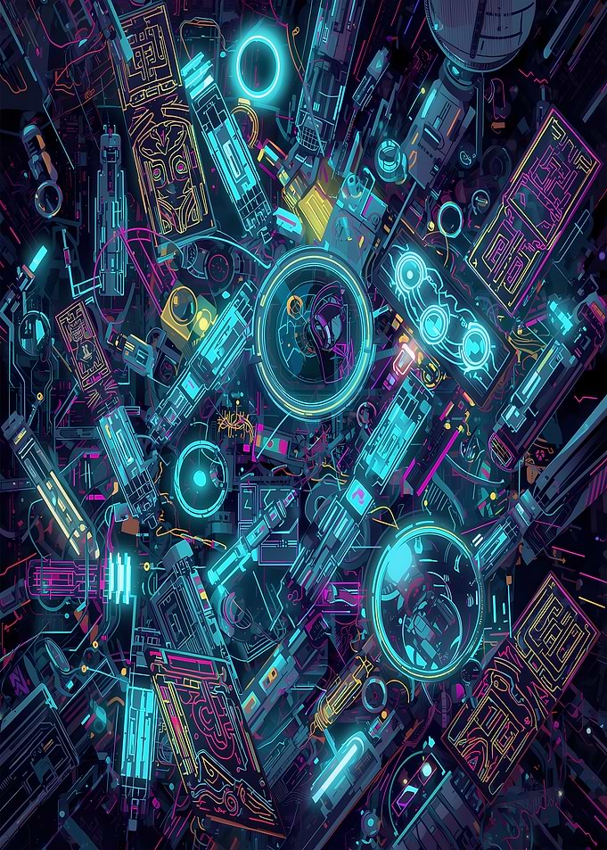 Cyberpunk Tech Abstract