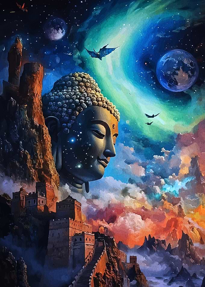 Buddha Great Wall Cosmic Sky