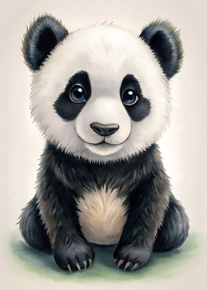 Cute Panda Bear Cub Illustration
