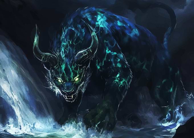 Glowing Horned Cat Creature