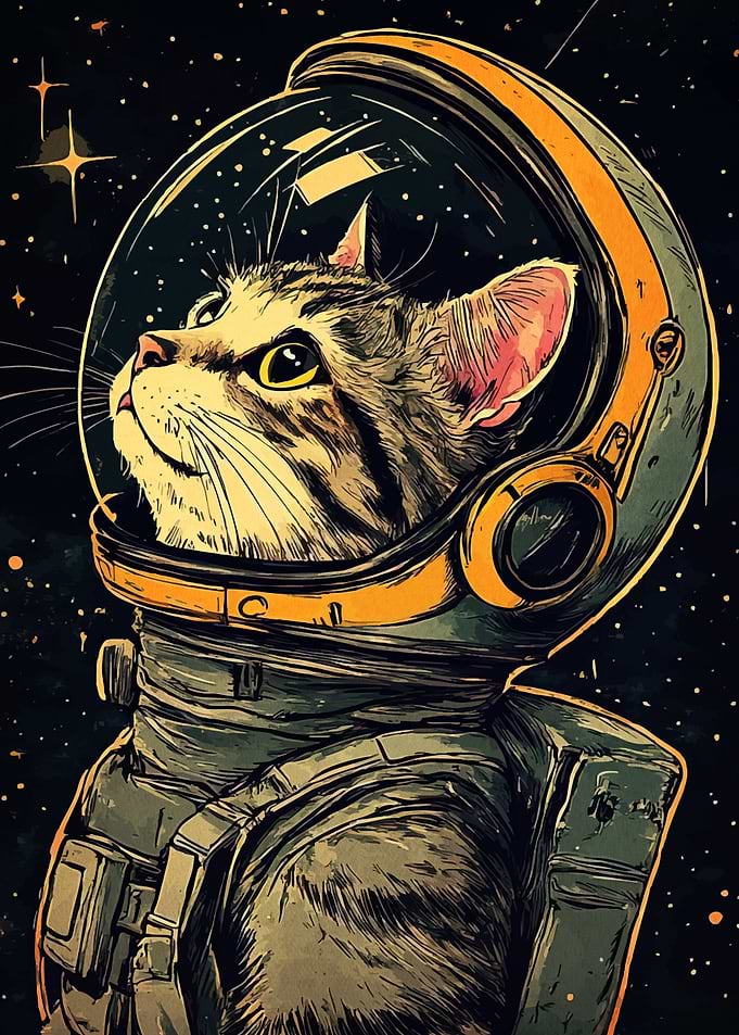 Astronaut Cat Space