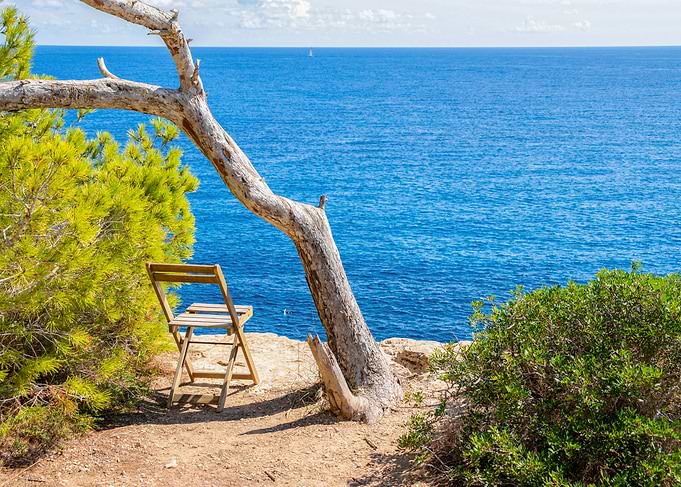 Seaside Chair Under Tree Mallorca Sea View