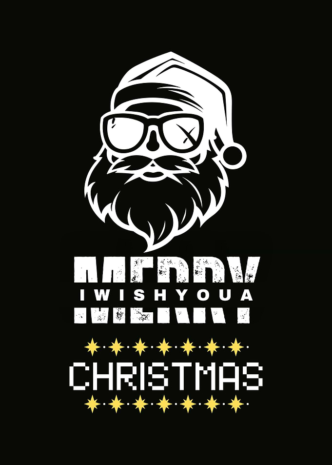 Merry Christmas Santa with Glasses