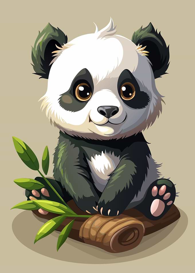 Cute Panda Cub Illustration