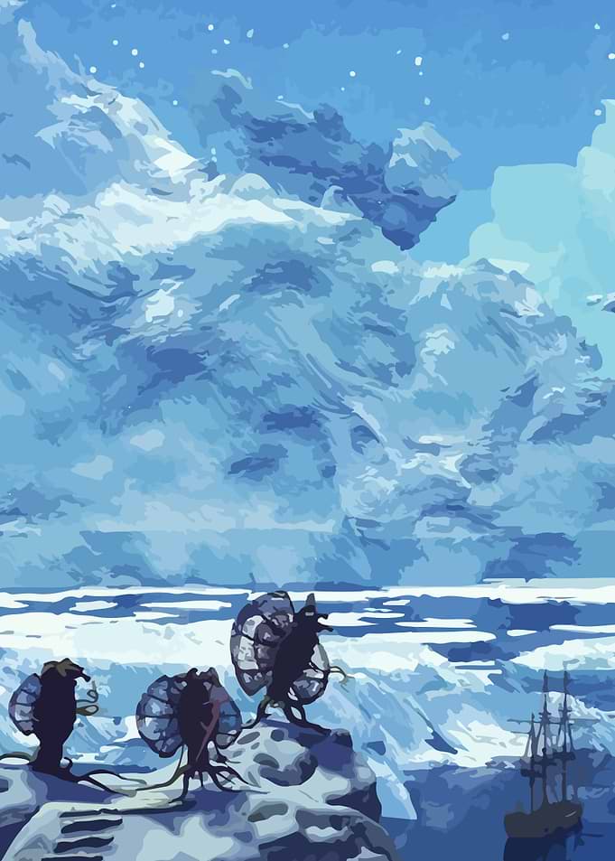 Arctic Landscape with Creatures and Ship