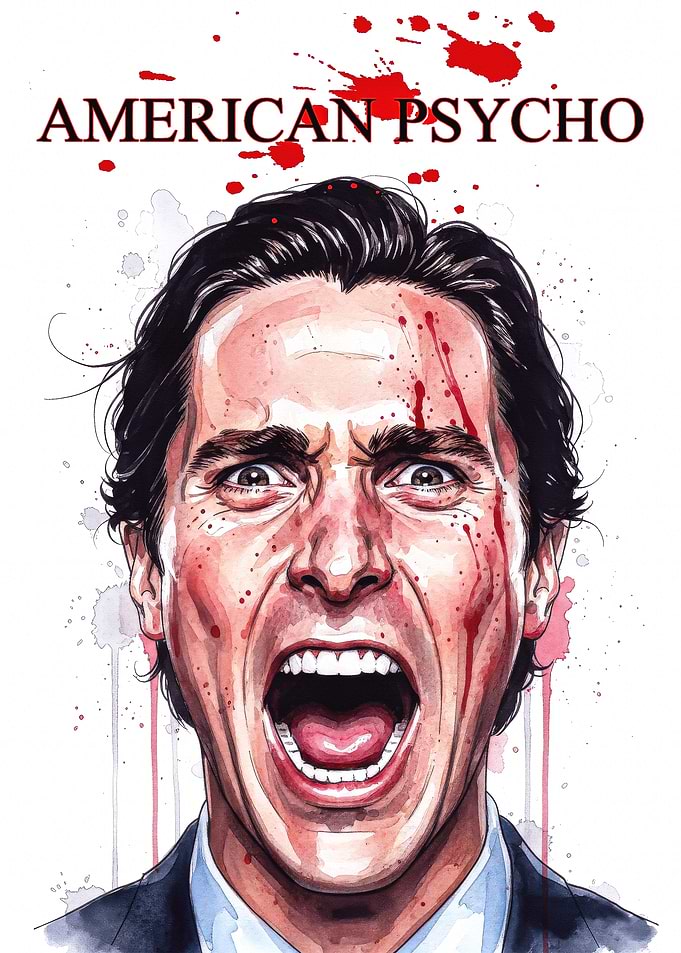 American Psycho Watercolor Portrait