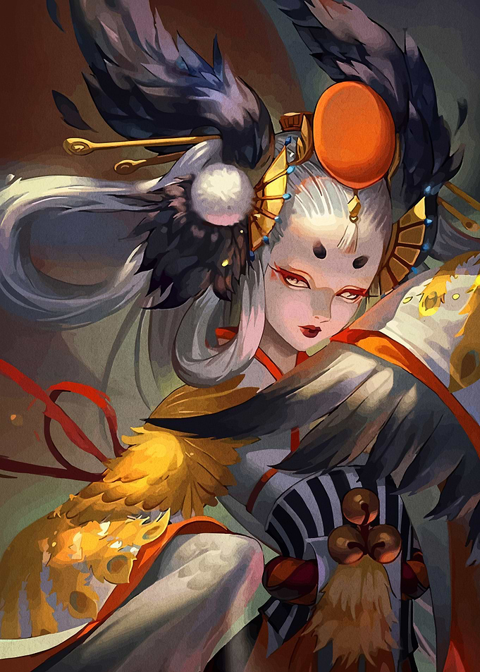Elegant Woman with Bird Adornments