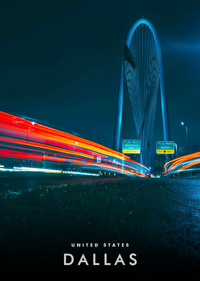 Dallas at Night: Light Trails