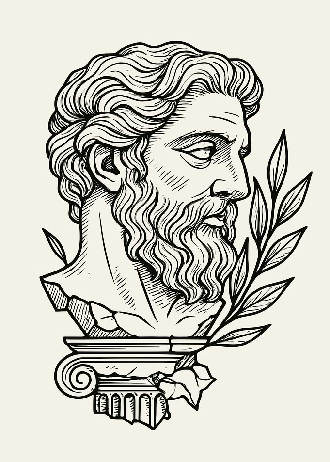 Classical Bust with Laurel Branch