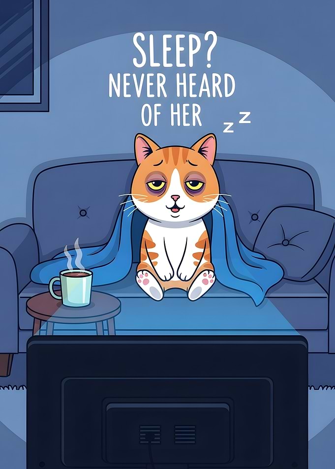 Sleepy Cat Cartoon
