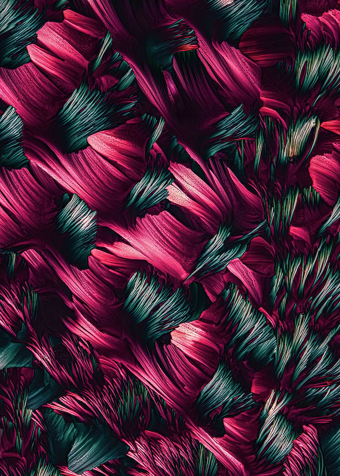 Abstract Floral Pattern in Pink and Green